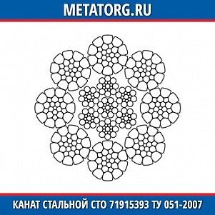 Канат стальной 12 мм СТО 71915393 ТУ 051-2007